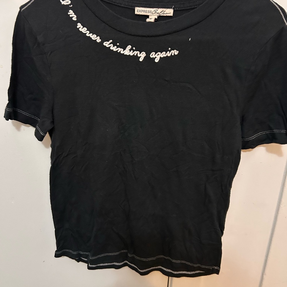 Express Black Graphic Women's Top XS